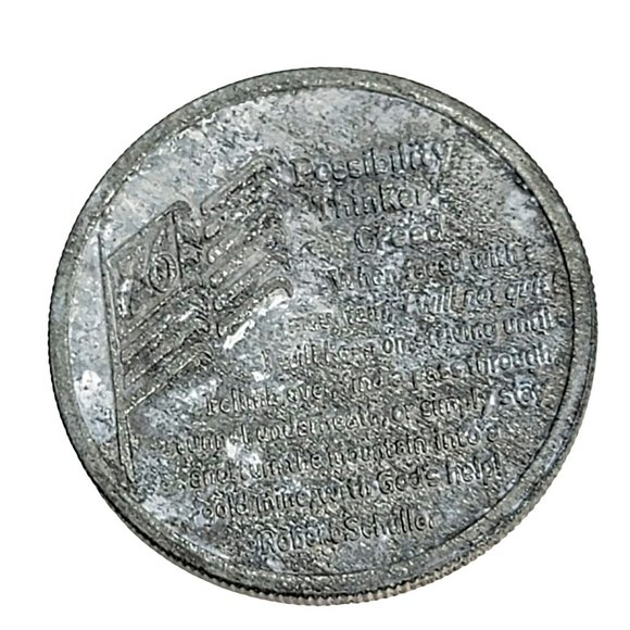 Possibility Thinkers Creed Token Coin Liberty Bell Pewter color US Flaag SC831 - Picture 1 of 4